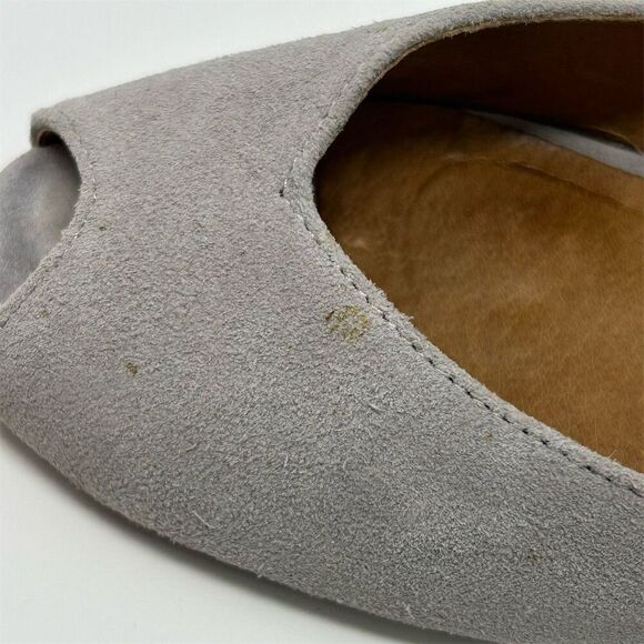 Jeffrey Campbell Women's Light Gray Peep Toe Wedge Heels Size 6 Classic Summer - Picture 15 of 15